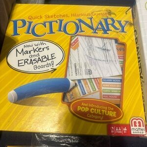 Pictionary with Blue and Yellow Design